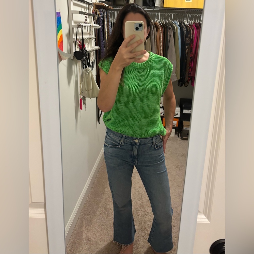 Velvet Bright Green Sleeveless tank/sweater